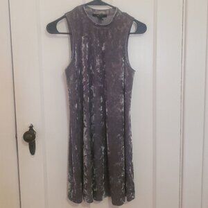 Light green crushed velvet mini dress